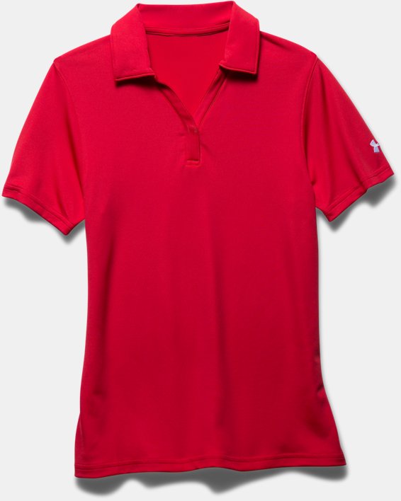 女士UA Performance Polo衫 in Red image number 4